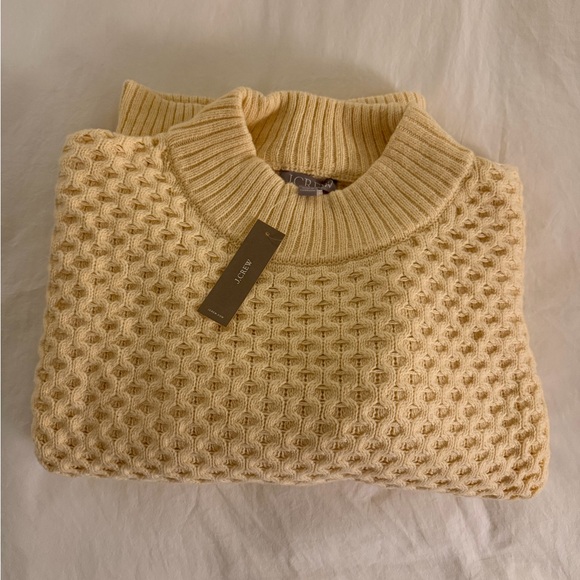 J. Crew Honeycomb Mockneck Sweater in Wool Blend - Picture 3 of 4